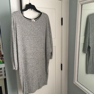 Size small, grey, sweater-dress w quarter sleeves